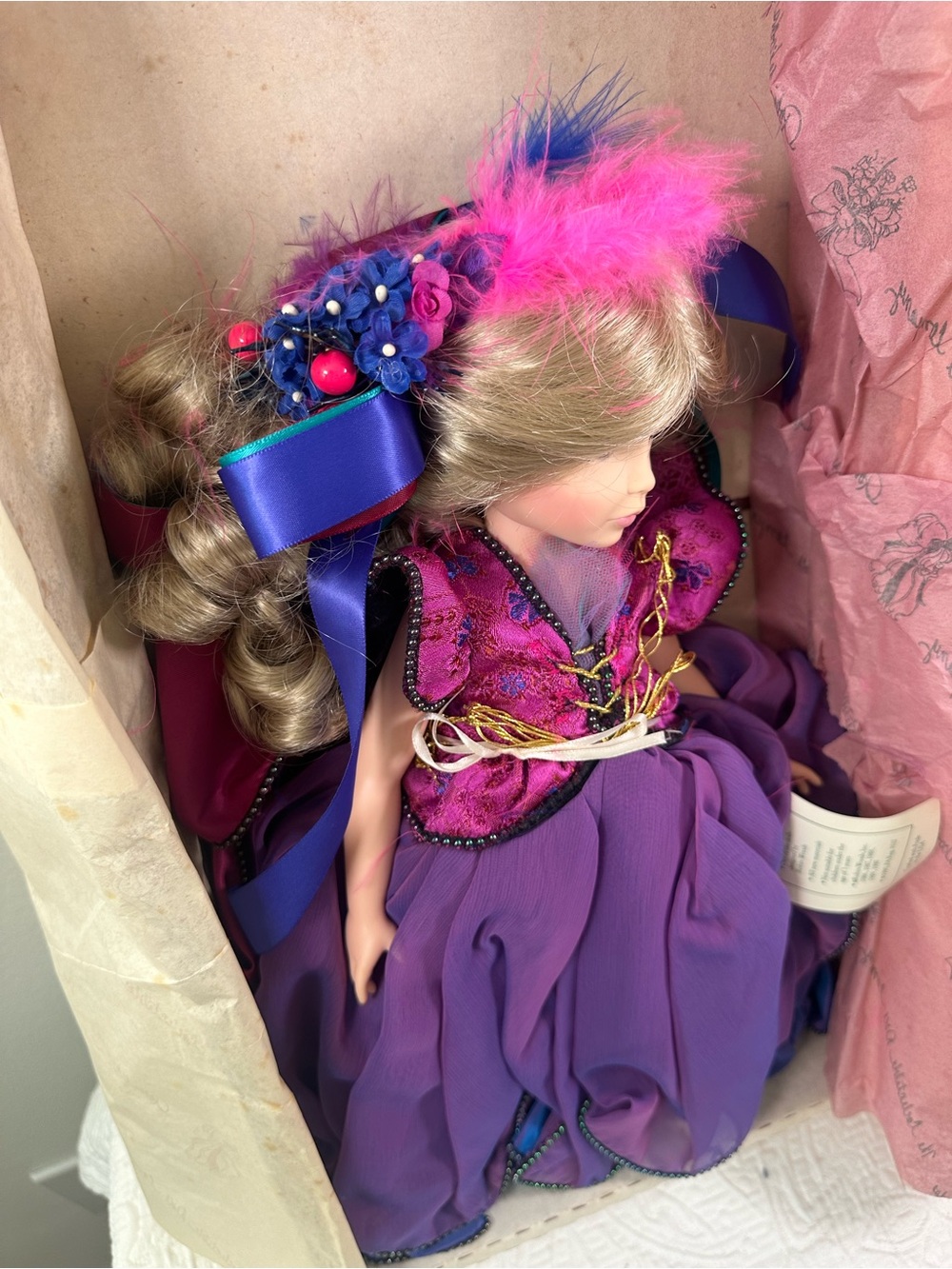 Robin Woods Orchid Doll I Hear America Singing 1990 w Box Tag Vintage - Picture 6 of 12